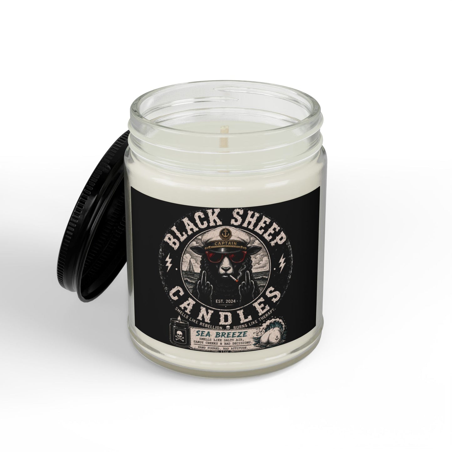 Scented Soy Candles with Black Lid, (4 and 9oz)