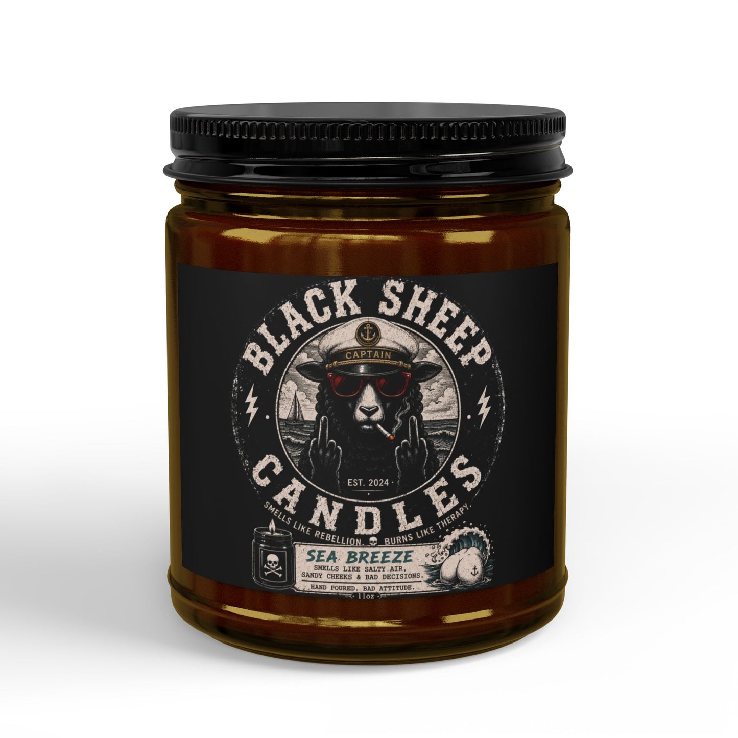 Scented Soy Candles with Black Lid, (4 and 9oz)