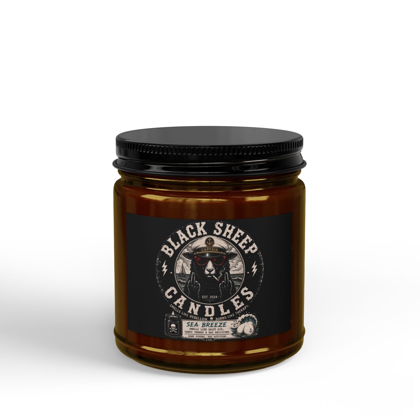 Scented Soy Candles with Black Lid, (4 and 9oz)