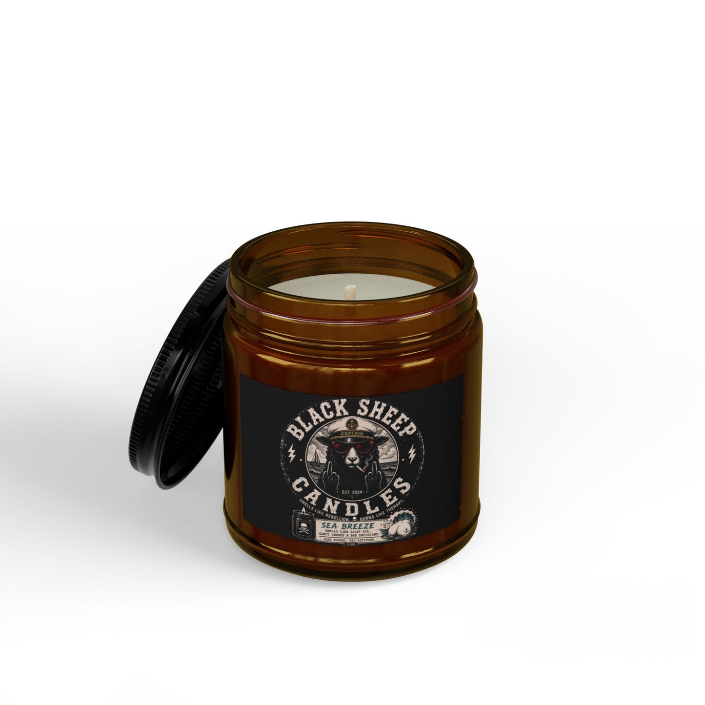 Scented Soy Candles with Black Lid, (4 and 9oz)