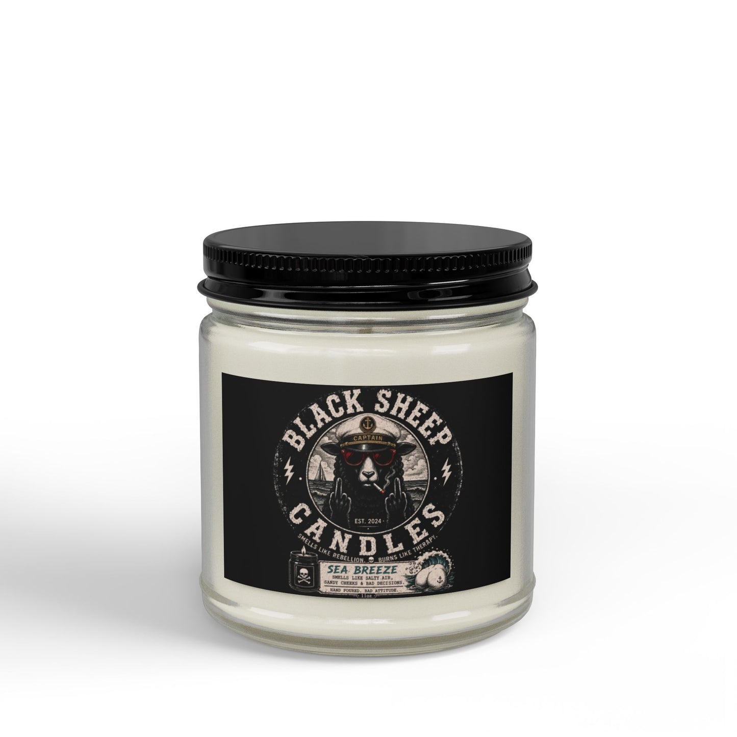 Scented Soy Candles with Black Lid, (4 and 9oz)